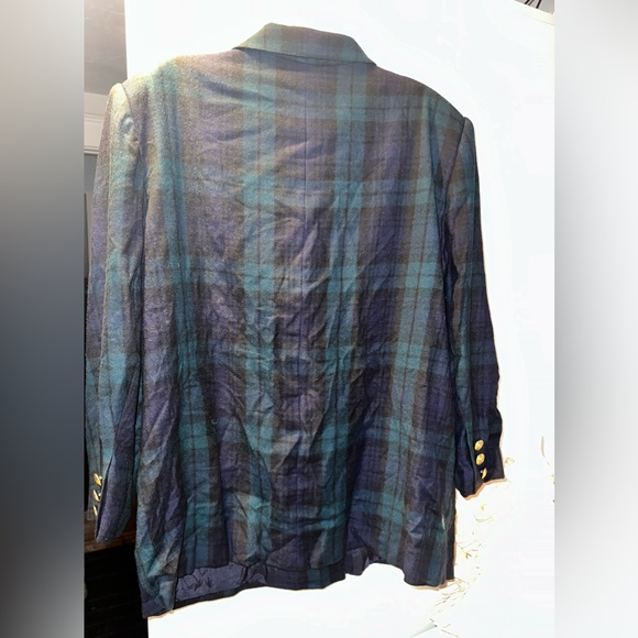 80’s Vintage Giorgio Sant Angelo 100% pure wool plaid blazer jacket - Picture 6 of 7